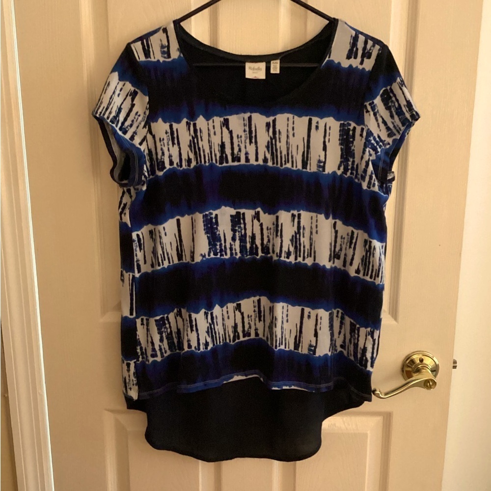 Rafaella Navy Blue and White Top
